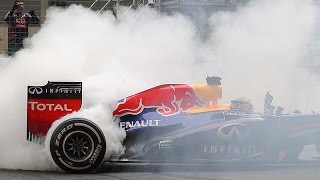 Sebastian Vettel Donuts Abu Dhabi 2014 F1 V8 Sound [upl. by Erbe]