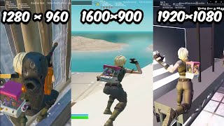 Fortnite Resolution Comparison 1280x960 vs 1600x900 vs 1920x1080 [upl. by Frederick354]