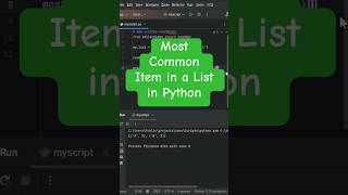 PYTHON Master Shares Most Common Item in a List Trick [upl. by Darin]