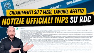 📣 REDDITO DI CITTADINANZA UFFICIALE INPS comunicazioni [upl. by Iarahs]