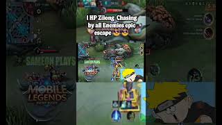 1 HP Zilong Dodges All Enemies 🏃💨 Ultimate Escape in MLBB  Zilong EpicEscape MLBB [upl. by Yespmed]