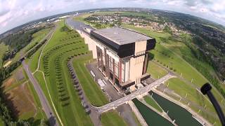 Tallest boat lift in the world  Aerial view  StrépyThieu Belgium [upl. by Pik]