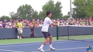 Novak Djokovic Slow Motion 1st Serve Kick Serve amp Volleys 240FPS 1080p [upl. by Vudimir]