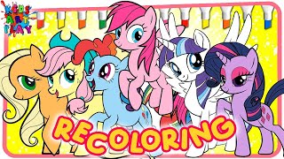 MLP My Little Pony Recoloring All Ponies Color Swap coloring pages [upl. by Will]