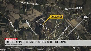 Two trapped in construction collapse rescued in Henderson Co [upl. by Rohpotsirhc]