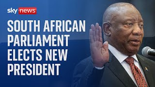 South African president delivers speech following vote in Parliament [upl. by Ahsok796]