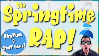 Spring Rhythm Play Along Springtime Rap  Singing  Staff Game Included [upl. by Aihgn]