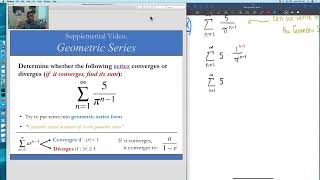 Supplemental Video Geometric Series Test Ex 1 [upl. by Ahsilem779]