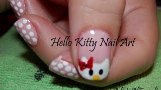 Tutorial Diseño de Uñas de Hello Kitty Paso a Paso  Hello Kitty Nail Art [upl. by Iralam678]