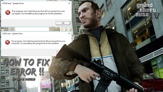 HOW TO FIX GTA IV binkw32Dll amp XliveDll ERROR  BY ADI K WORLD [upl. by Samara]