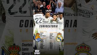 Convocatoria y alineación probable Real Madrid vs Real Sociedad shorts futbol laliga [upl. by Ahsienet672]