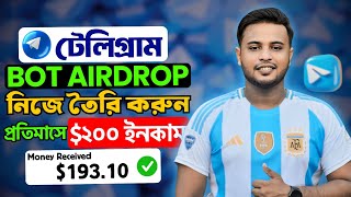 How to create telegram bot  মোবাইল দিয়ে টেলিগ্রাম বট তৈরি করে ইনকাম  Online income [upl. by Jarid]