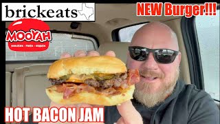 Mooyah NEW Hot Bacon Jam Burger REVIEW brickeats [upl. by Akenet]