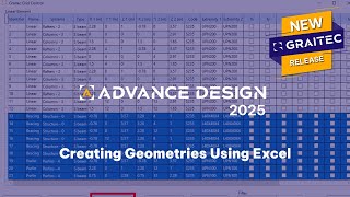 GRAITEC Advance Design Creating Geometries Using Excel [upl. by Nalrah]