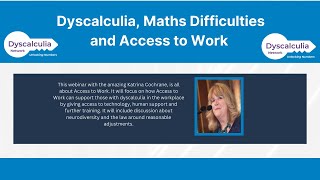 Dyscalculia Maths Difficulties and Access to Work [upl. by Akinal]