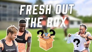 Palace players unbox the 2324 away kit [upl. by Irahcaz]