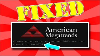 How to troubleshoot and fix American Megatrends  Press F1 to Run SETUP [upl. by Eehtomit]