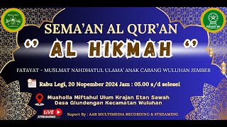 SEMAAN AL QURAN AL HIKMAH MUSLIMAT amp FATAYAT ANCAB WULUHAN DI MUSHOLLA MIFTAHUL ULUM GLUNDENGAN [upl. by Nnayllas779]