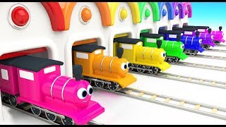 Learn Colors for Children with Baby Toy Train Garage 3D Kids Toddler Learning Educational Videos [upl. by Weiman538]