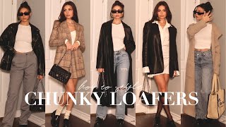 HOW TO STYLE CHUNKY LOAFERS  10 OUTFIT IDEAS FOR FALL [upl. by Eiffe387]