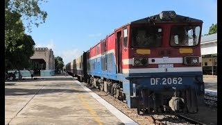 Bagan Station Myanmar Railways Burma shunting boarding amp departure of the Yangon Train [upl. by Nanreit]