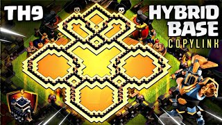 NEW STRONGEST Town Hall 9 TH9 HYBRIDFarmingDefense BASE LINK ANTI 3 STAR Clash of Clans 1106 [upl. by Philis]