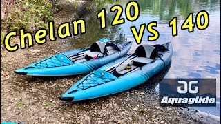 Aqualide Chelan 120 VS 140 Comparison on Moving Water [upl. by Athenian]