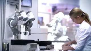 ABB Robotics  YuMi® the ABB Dual Arm Robot at Automatica 2014 [upl. by Nivets712]