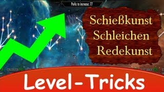 Skyrim  Schnell leveln Schießkunst Schleichen Redekunst  Teil 1 [upl. by Dorca853]