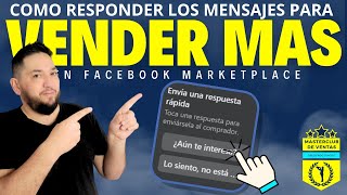 USA ESTOS 4 PASOS PARA RESPONDER MENSAJES Y VENDER MAS EN FACEBOOK MARKETPLACE [upl. by Shirk]