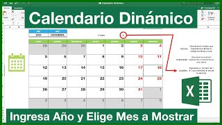 CALENDARIO Perpetuo en Excel sin MACROS Tutorial para Calendario Dinámico en EXCEL 2016 E27 [upl. by Gawlas]