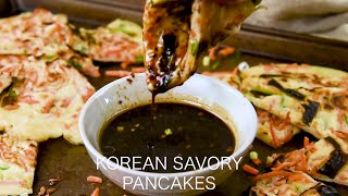 Pajeon  Korean Savory Pancakes Recipe [upl. by Wayland]