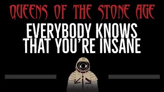 Queens of the Stone Age • Everybody Knows That Youre Insane CC 🎤 Karaoke Instrumental Lyrics [upl. by Initof]