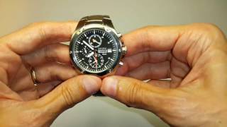 Seiko Sportura Chronograph SNA205P Caliber 7T62 Set Alarm [upl. by Iridissa]