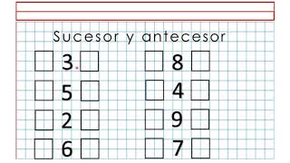 1° MATAMÁTICAS EJERCICIO SUCESOR Y ANTECESOR [upl. by Aerdnat]