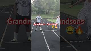 Grandma challenges grandsons to a sprint trackandfield [upl. by Lyell]