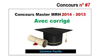 Concours n°7 Master Management des Ressources Humaines MRH Fsjes Agadir 20142013 [upl. by Fidel735]