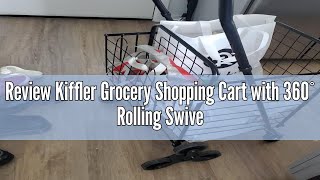 Review Kiffler Grocery Shopping Cart with 360° Rolling Swivel Wheels Stair Climber Utility Cart Easi [upl. by Volnay]