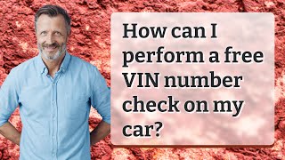 How can I perform a free VIN number check on my car [upl. by Elauqsap]