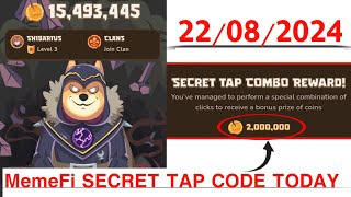 Memefi Secret Reward Combo Today 22082024 Memefi 2000000 Coins Code [upl. by Rey11]