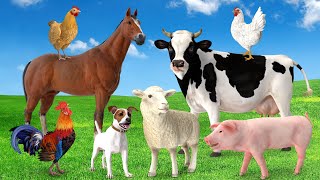 20 min Farm Animals for Kids Animal name and sound Learn animals [upl. by Nilesoy]