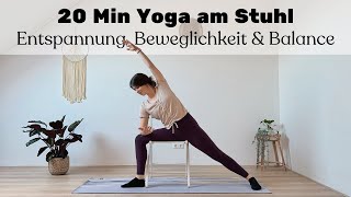 LIVE 20 MIN SANFTES YOGA AM STUHL  für den ganzen Körper Dehnen Entspannen amp Balance [upl. by Odnarb172]