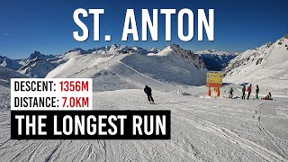 1356m descent from Schindler Spitze to St Anton am Arlberg UltraHD 4K [upl. by Harilda200]