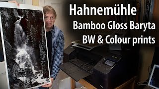 Review Hahnemühle Bamboo Gloss Baryta Colour and BampW photos 305gsm photo paper 90 bamboo fibre [upl. by Krys]