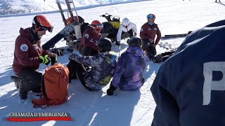 Soccorso Alpino della Polizia a Livigno collisione tra sciatori  Chiamata demergenza 03022024 [upl. by Anoit]