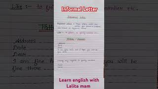 Format of quotInformal Letterquot  letter [upl. by Ovid]