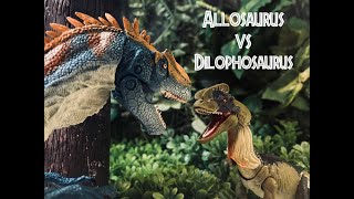 Allosaurus Vs Dilophosaurus Jurassic Park Stop Motion Short [upl. by Matthaeus]