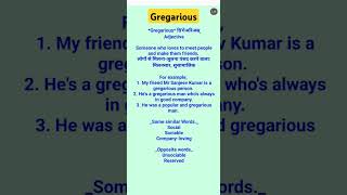 Gregarious  someone who loves to meet people and make them friends gregarious english [upl. by Aretahs]