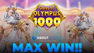 MAX WIN ON GATES OF OLYMPUS 1000 by PRAGMATIC PLAY 🌩️🔥 [upl. by Ayotas]