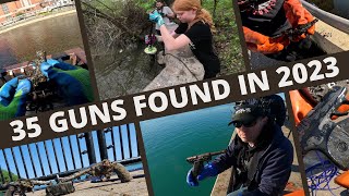 35 Guns Found Magnet Fishing 2023 Compilation [upl. by Ishii]